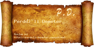 Perdéli Demeter névjegykártya